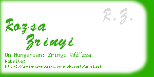 rozsa zrinyi business card